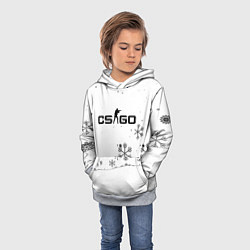 Толстовка-худи детская Cs go зимний стиль лого, цвет: 3D-меланж — фото 2