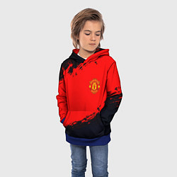 Толстовка-худи детская Manchester United colors sport, цвет: 3D-синий — фото 2