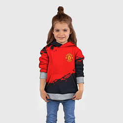 Толстовка-худи детская Manchester United colors sport, цвет: 3D-меланж — фото 2