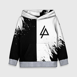 Толстовка-худи детская Linkin park краски чёрнобелый, цвет: 3D-меланж