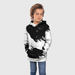 Толстовка-худи детская Чёрнобелые краски, цвет: 3D-белый — фото 2