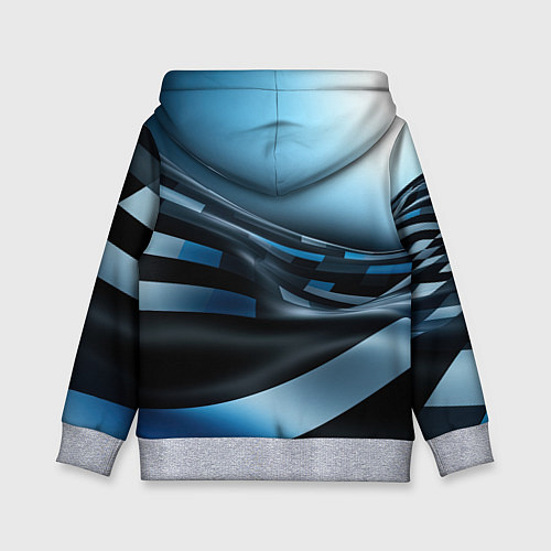 Детская толстовка Черно-синий абстрактный спортивный стиль / 3D-Меланж – фото 2