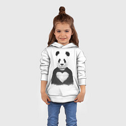 Толстовка-худи детская Love panda, цвет: 3D-белый — фото 2