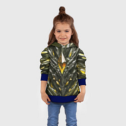 Толстовка-худи детская Камень и золотой кристалл, цвет: 3D-синий — фото 2