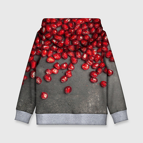 Детская толстовка Гранат зёрна граната на сером / 3D-Меланж – фото 2