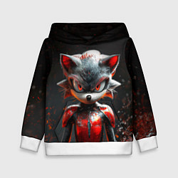 Толстовка-худи детская Ёжик Shadow в броне, цвет: 3D-белый