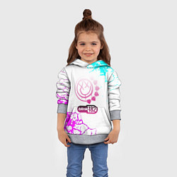 Толстовка-худи детская Blink 182 неоновые краски, цвет: 3D-меланж — фото 2