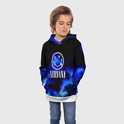 Толстовка-худи детская Nirvana flame ghost steel, цвет: 3D-белый — фото 2
