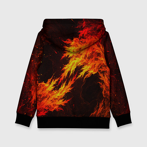 Детская толстовка Fire fox flame / 3D-Черный – фото 2