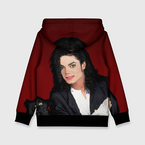 Детская толстовка Michael Jackson с пантерой и автографом / 3D-Черный – фото 2