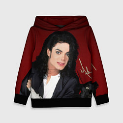Толстовка-худи детская Michael Jackson с пантерой и автографом, цвет: 3D-черный