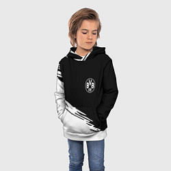 Толстовка-худи детская Borussia текстура краски, цвет: 3D-белый — фото 2
