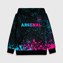 Толстовка-худи детская Arsenal - neon gradient посередине, цвет: 3D-черный