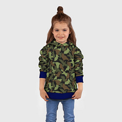 Толстовка-худи детская Разные птицы - камуфляж, цвет: 3D-синий — фото 2