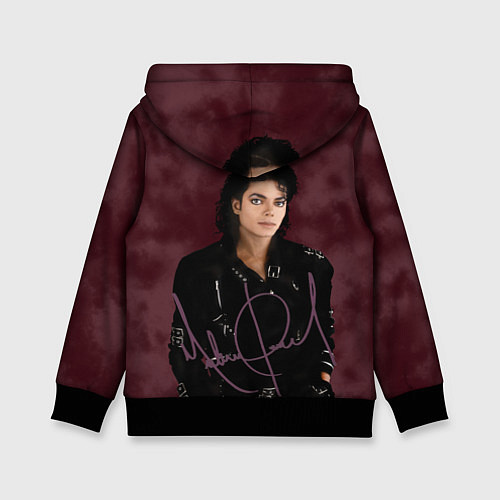 Детская толстовка Michael Jackson на бордовом фоне / 3D-Черный – фото 2