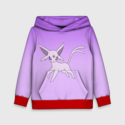 Толстовка-худи детская Espeon Pokemon - розовая кошка покемон, цвет: 3D-красный