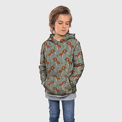 Толстовка-худи детская Лисы и подснежники, цвет: 3D-меланж — фото 2