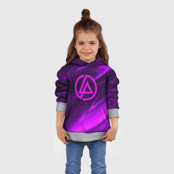 Толстовка-худи детская Linkin park neon stripes logo, цвет: 3D-меланж — фото 2