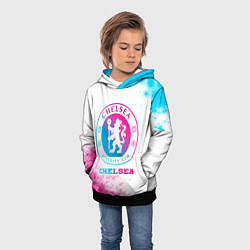 Толстовка-худи детская Chelsea neon gradient style, цвет: 3D-черный — фото 2