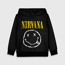Толстовка-худи детская Джинсовка с nirvana, цвет: 3D-черный
