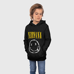 Толстовка-худи детская Джинсовка с nirvana, цвет: 3D-черный — фото 2