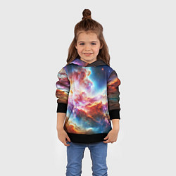 Толстовка-худи детская The cosmic nebula, цвет: 3D-черный — фото 2