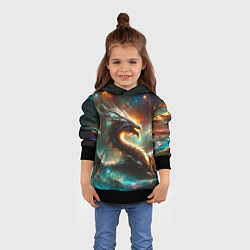 Толстовка-худи детская The incredible space dragon, цвет: 3D-черный — фото 2