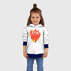 Толстовка-худи детская Сердце в огне эмодзи, цвет: 3D-синий — фото 2