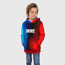 Толстовка-худи детская Fortnite game gradient, цвет: 3D-красный — фото 2