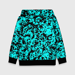 Детская толстовка Пятнистый яркий чёрно-голубой