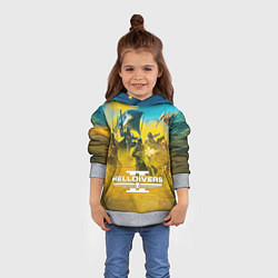 Толстовка-худи детская Helldivers 2: Confrontation, цвет: 3D-меланж — фото 2