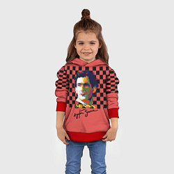 Толстовка-худи детская Айртон Сенна гонщик, цвет: 3D-красный — фото 2