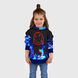 Толстовка-худи детская Nirvana flame, цвет: 3D-синий — фото 2