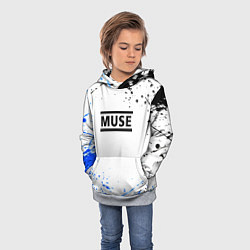 Толстовка-худи детская MUSE рок стиль краски, цвет: 3D-меланж — фото 2
