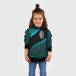Толстовка-худи детская AC Milan football net, цвет: 3D-черный — фото 2