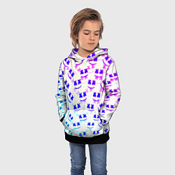 Толстовка-худи детская Marshmello pattern neon, цвет: 3D-черный — фото 2