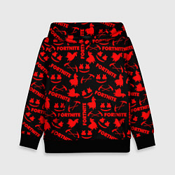 Толстовка-худи детская Fortnite pattern logo marshmello, цвет: 3D-черный