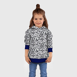 Толстовка-худи детская Пикселированный городской серый камуфляж, цвет: 3D-синий — фото 2