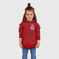 Толстовка-худи детская Galatasaray отпечатки, цвет: 3D-красный — фото 2
