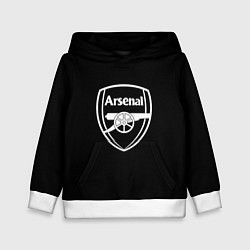 Толстовка-худи детская Arsenal fc белое лого, цвет: 3D-белый