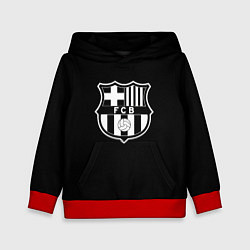 Толстовка-худи детская Barcelona fc club белое лого, цвет: 3D-красный