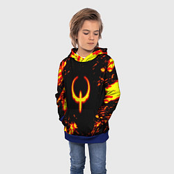 Толстовка-худи детская Quake fire logo, цвет: 3D-синий — фото 2