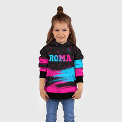 Толстовка-худи детская Roma - neon gradient посередине, цвет: 3D-черный — фото 2