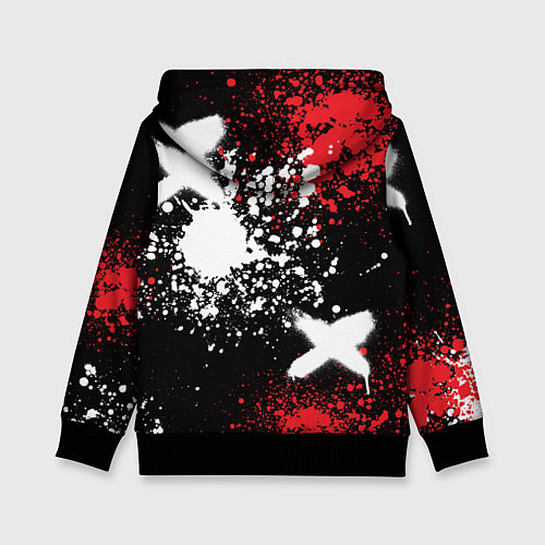 Детская толстовка Хавал на фоне граффити и брызг красок / 3D-Черный – фото 2