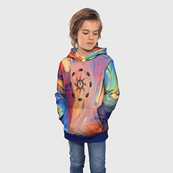 Толстовка-худи детская Тибетский символ тульпы, цвет: 3D-синий — фото 2