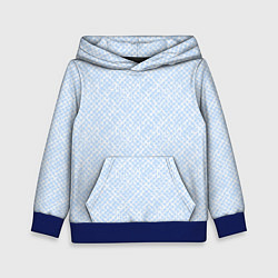 Толстовка-худи детская Паттерн бело-голубой, цвет: 3D-синий