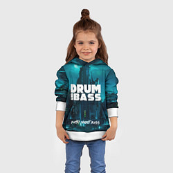 Толстовка-худи детская Dnb night, цвет: 3D-белый — фото 2