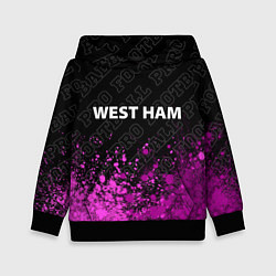 Толстовка-худи детская West Ham pro football посередине, цвет: 3D-черный