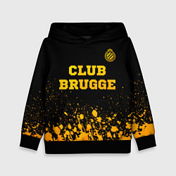 Толстовка-худи детская Club Brugge - gold gradient посередине, цвет: 3D-черный