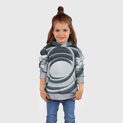 Толстовка-худи детская Серые кольца, цвет: 3D-меланж — фото 2